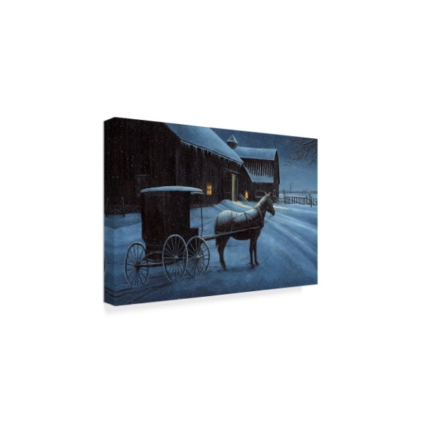 John Morrow 'Upon A Winter Night ' Canvas Art,12x19